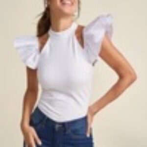 Ruffle Sleeve Detail Top